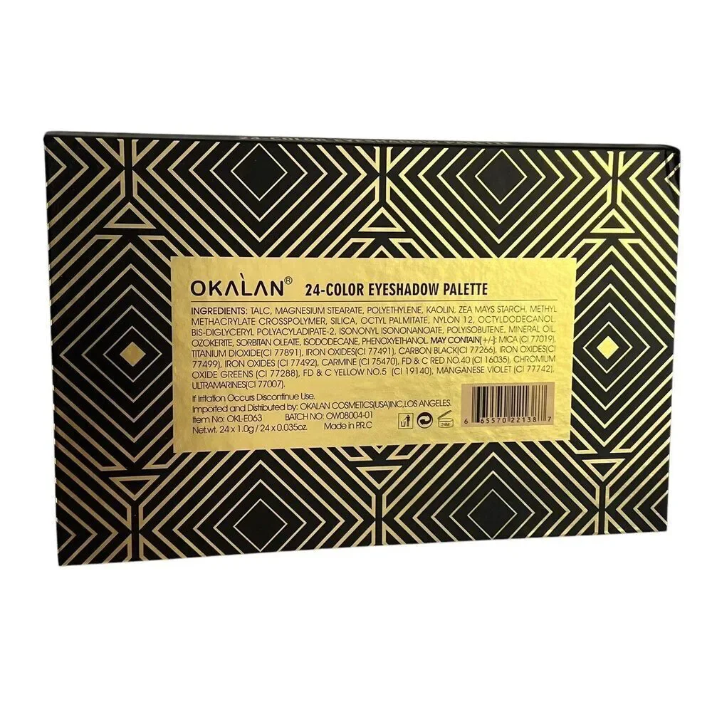 OKALAN Stately Eyeshadow Palette 24 Color Makeup‎ Kit with Mirror New 0.84 oz